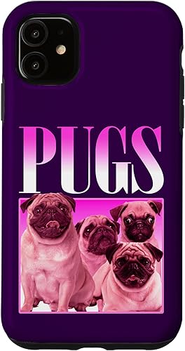 Miniatura 8 de iPhone 16 Pugs Bootleg Rap | Lindo Pug Dog Pet Owners Retro 90's Poster Case