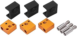 Bloco de aquecedor de alumínio para impressora 3D, resfriamento rápido ampla aplicação acessório de impressora 3D durável 3 conjuntos fácil instalação para MK7 MK8