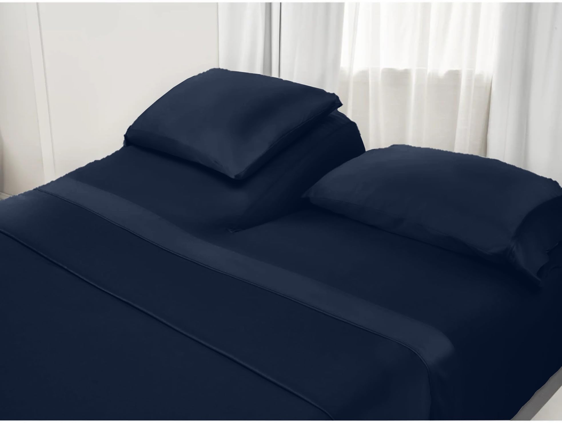 Shrinita Extra 25 DEEP Pocket of Fitted Sheet 700 Thread Count 100 Egyptian Cotton Bedsheet Set 4 PC
