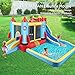 DREAMVAN Kids Bounce House with Blower Inflatable Bounce Houses Double Slide Climbing Wall and Ball Pit/Pool Splash Big Bouncy House Bouncing Rocket Jumping Castle Outdoor/Indoor,Ages 3-12 Years