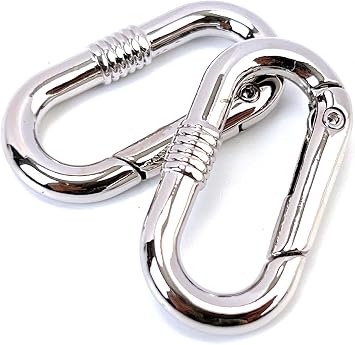 10 Pcs Silver Oval Carabiner Clips for Keychains & Bags | Premium Zinc Alloy Spring Gate Closure Smooth Operation Wear-Resistant Finish Ideal for Keychains, Bags & DIY Crafts