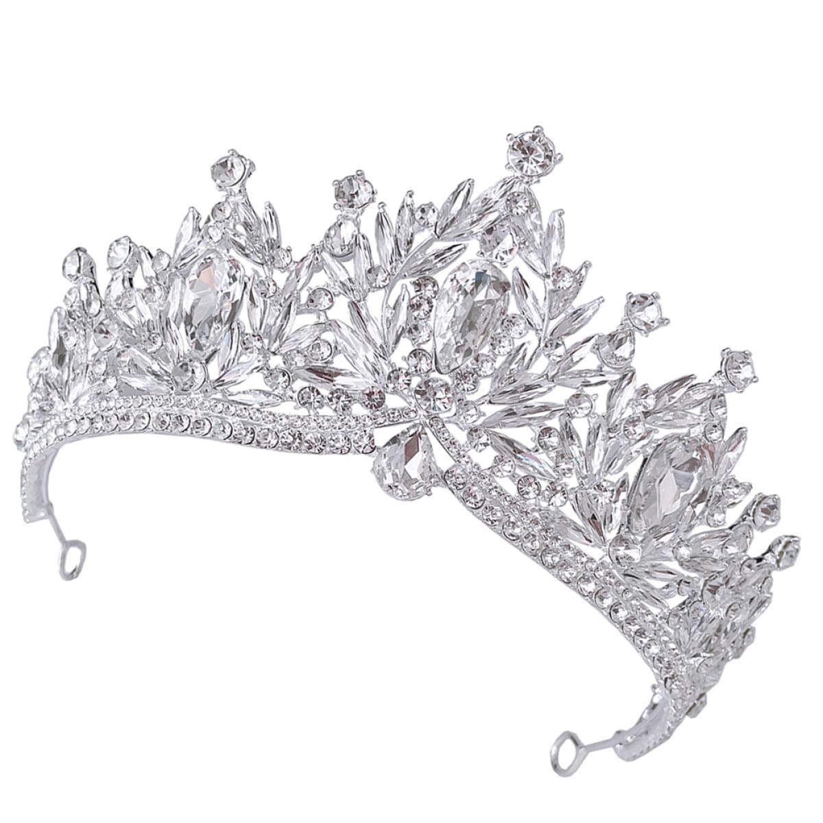 Tiara de Novia para Boda Gemas de Imitación Plateada, Accesorio Cabello de Mujer y Niña, Ligera y Elegante para Eventos Nupciales y Celebraciones Obsequios