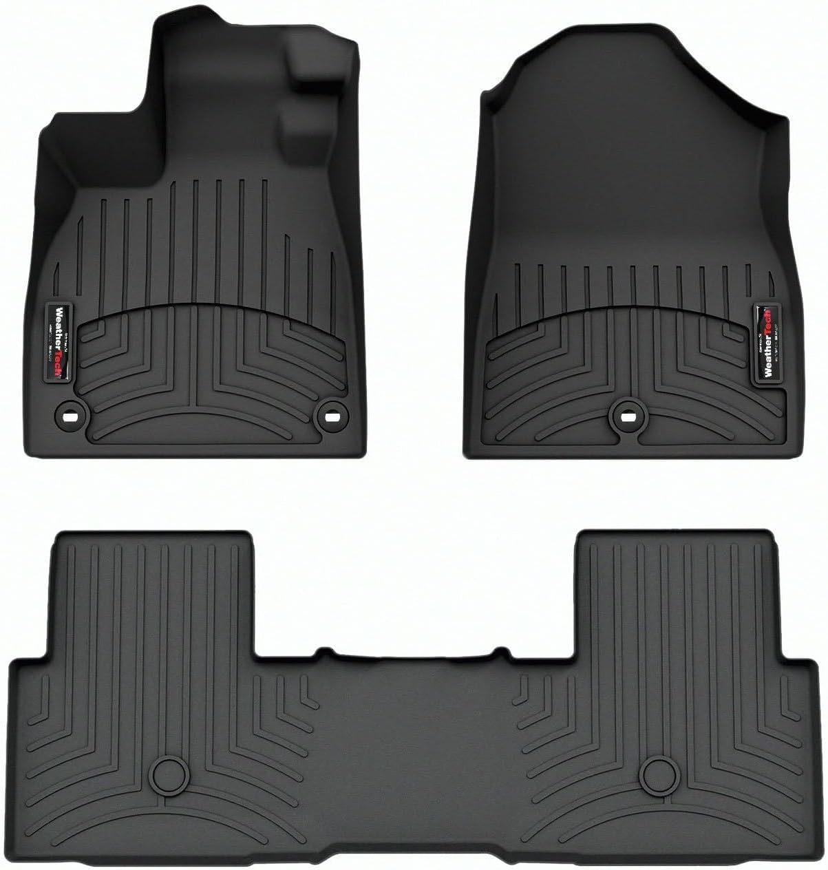 WeatherTech Custom Fit FloorLiners for Honda Pilot - 1st & 2nd Row (441796-1-2), Black