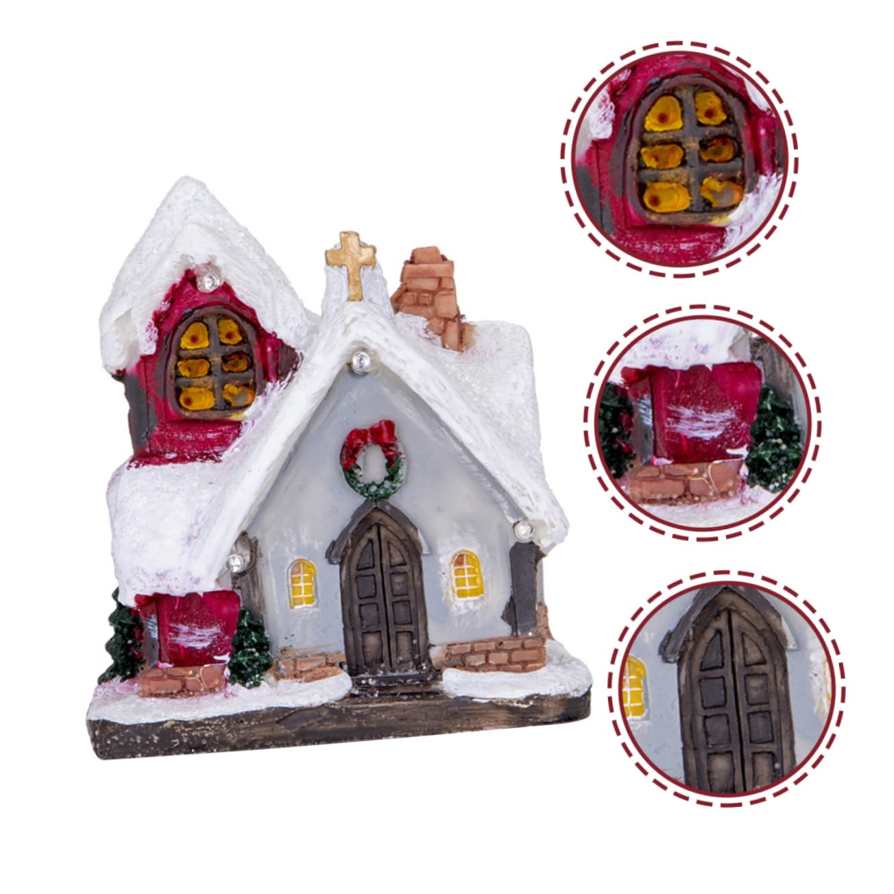 BIUDECO Light Up Christmas House Figurine Miniature Ornament for Desk Decor Present Adds Joyful Atmosphere to Holiday Celebrations