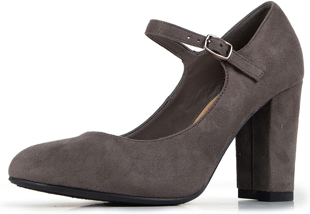 J.Adams Skippy Round Toe Chunky High Heel Mary Jane Pumps for Women – Adjustable Strap Dress Shoes, Comfortable Block Heels for Work, Party, or Wedding - Image 6