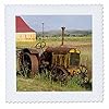 3dRose Oregon, Shaniko. Rusty Vintage Tractor in Field - US38 BJA0269 - Jaynes Gallery 25x25 inch Quilt Square #1