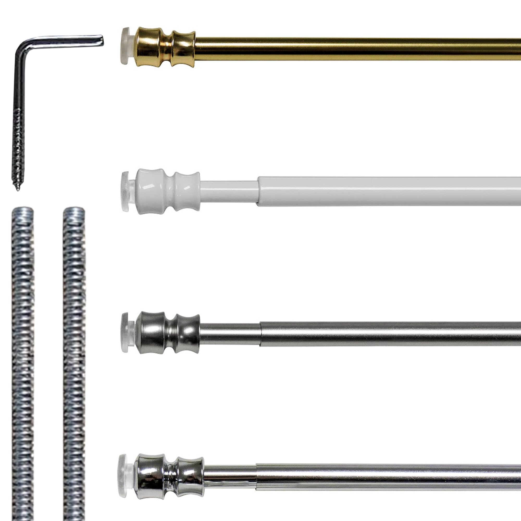 Bacchette Per Tende A Vetro Regolabili - Montaggio Senza Fori Per Serramenti - Foto 11