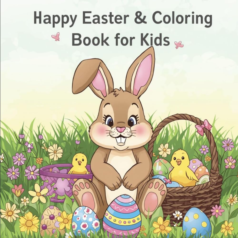 Happy Easter & Spring Coloring Book for Kids: Fun Easter Coloring Pages for Toddlers and Kids Ages 2-6