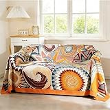 DECMAY Mantas para sofás grandes, mantas suaves de algodón con peso (étnico de 60 x 80 pulgadas)
