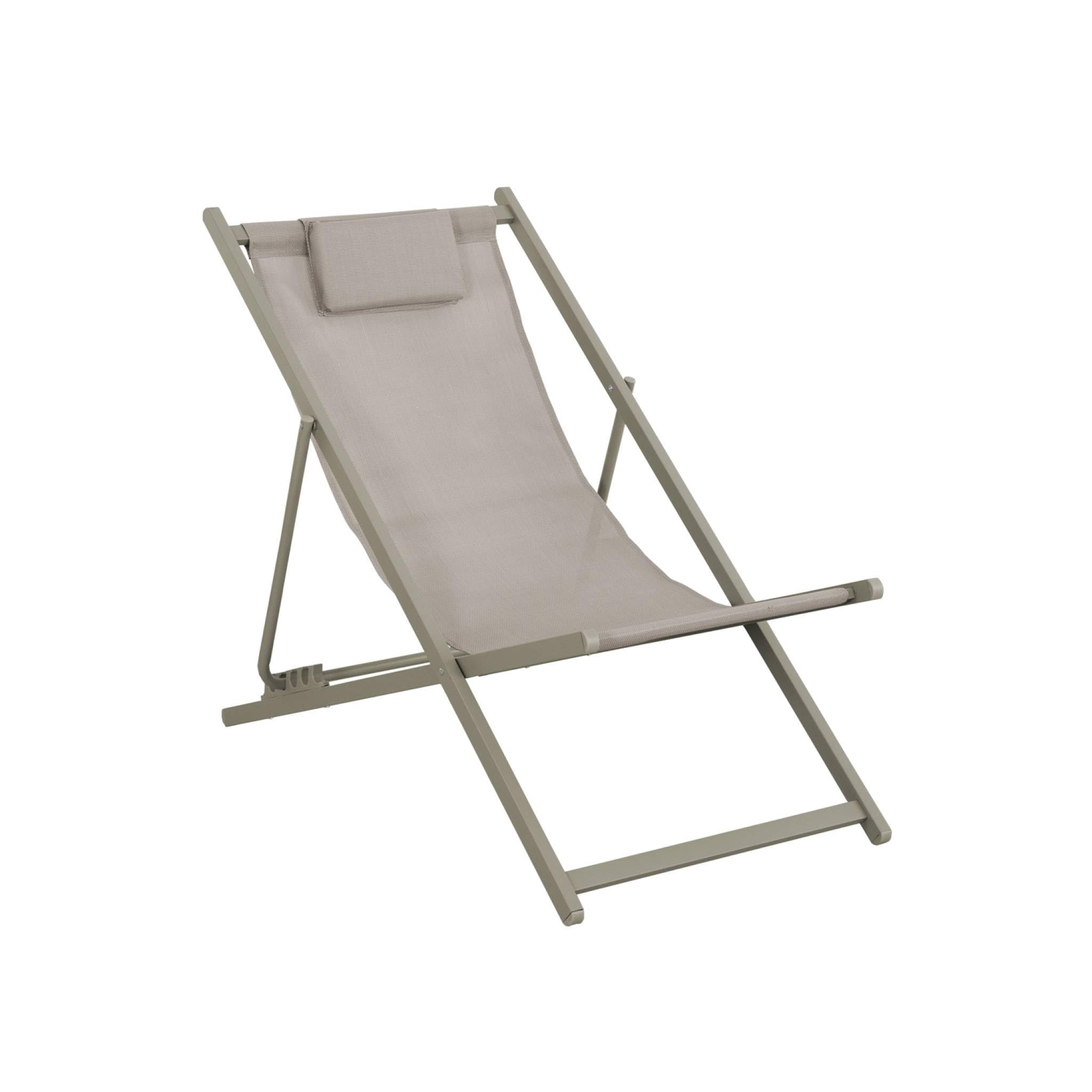 Set 2 sedie sdraio pieghevoli con cuscino e multiposizione Verde kaki - 102x62x81 cm