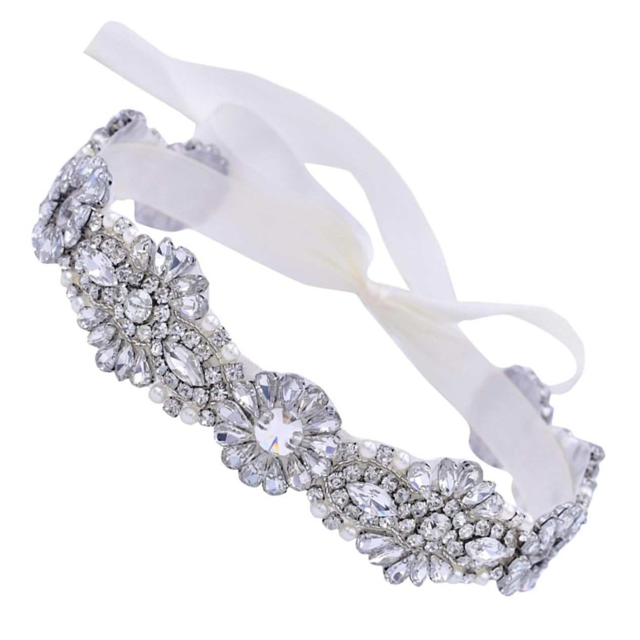 Beavorty Cinturones de Vestido de Novia con pedrería Brillante Despedida de Soltera Cinturones de Faja para Mujeres cinturón de Novia con de imitación