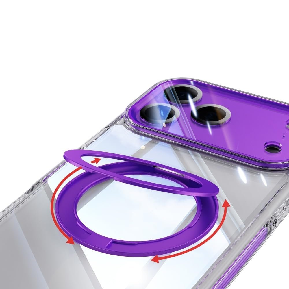 Generic Compatible con iPhone 16 (color: azul), funda de silicona rígida transparente con soporte de anillo