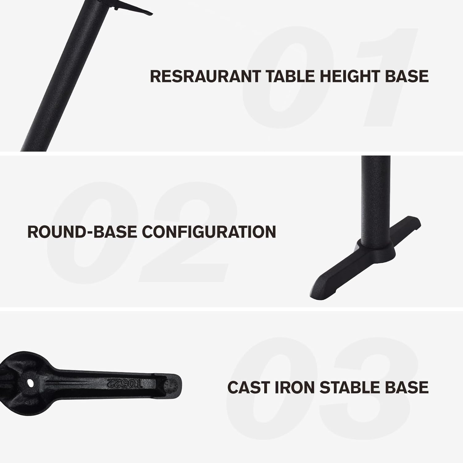 jogreful Table Base Only, Table Legs 28 Inch Set of 2, Cast Iron Metal Legs for Furniture, Coffee Dining Desk, T-Base