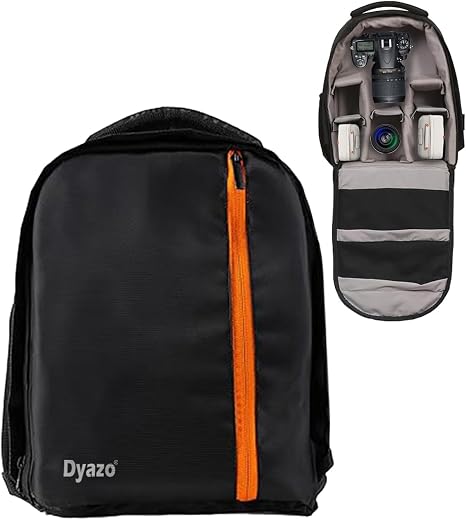Dyazo Water Resistant Camera Backpack with Extra Front Pocket Photographers Bag with Rain Cover Tripod Holder Compatible f...