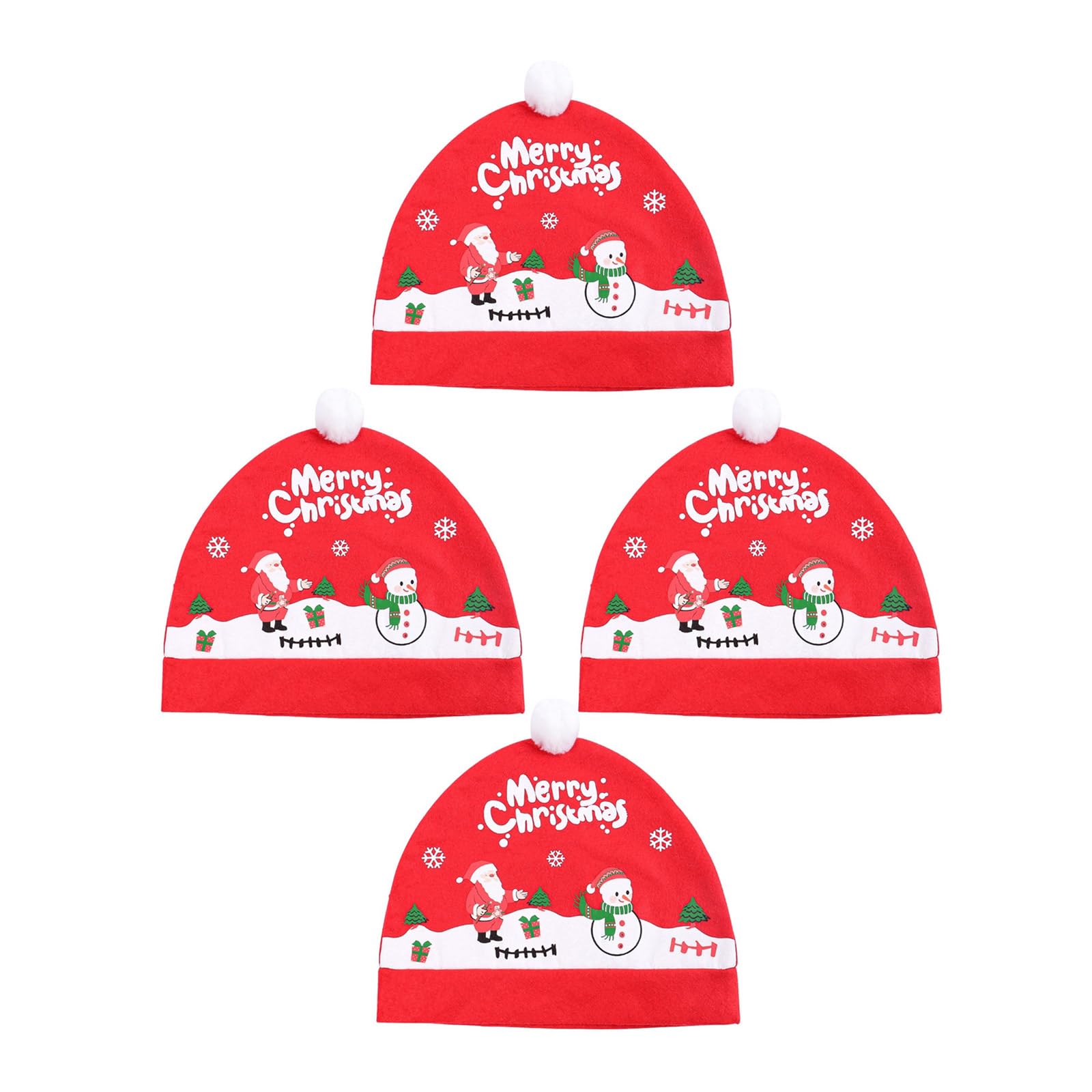 Buxuaaaa 4Pcs Santa Hat Chair Back Cover Santa Hat Chair Slipcovers Ornament Christmas Dining Party Decoration Christmas Cover