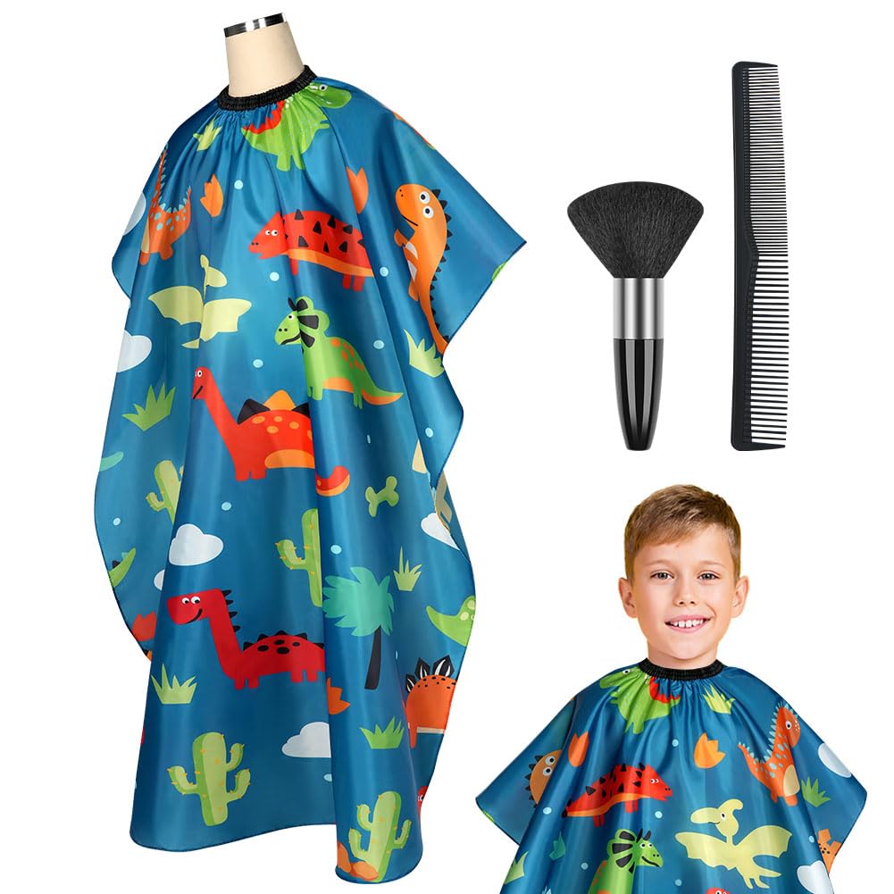 Mantellina per Taglio Capelli, Bambini Taglio di Capelli Mantello con Pettine, Mantellina per Acconciatura Barbiere Collo Spazzola Set per Acconciatura, Salone(Verde)