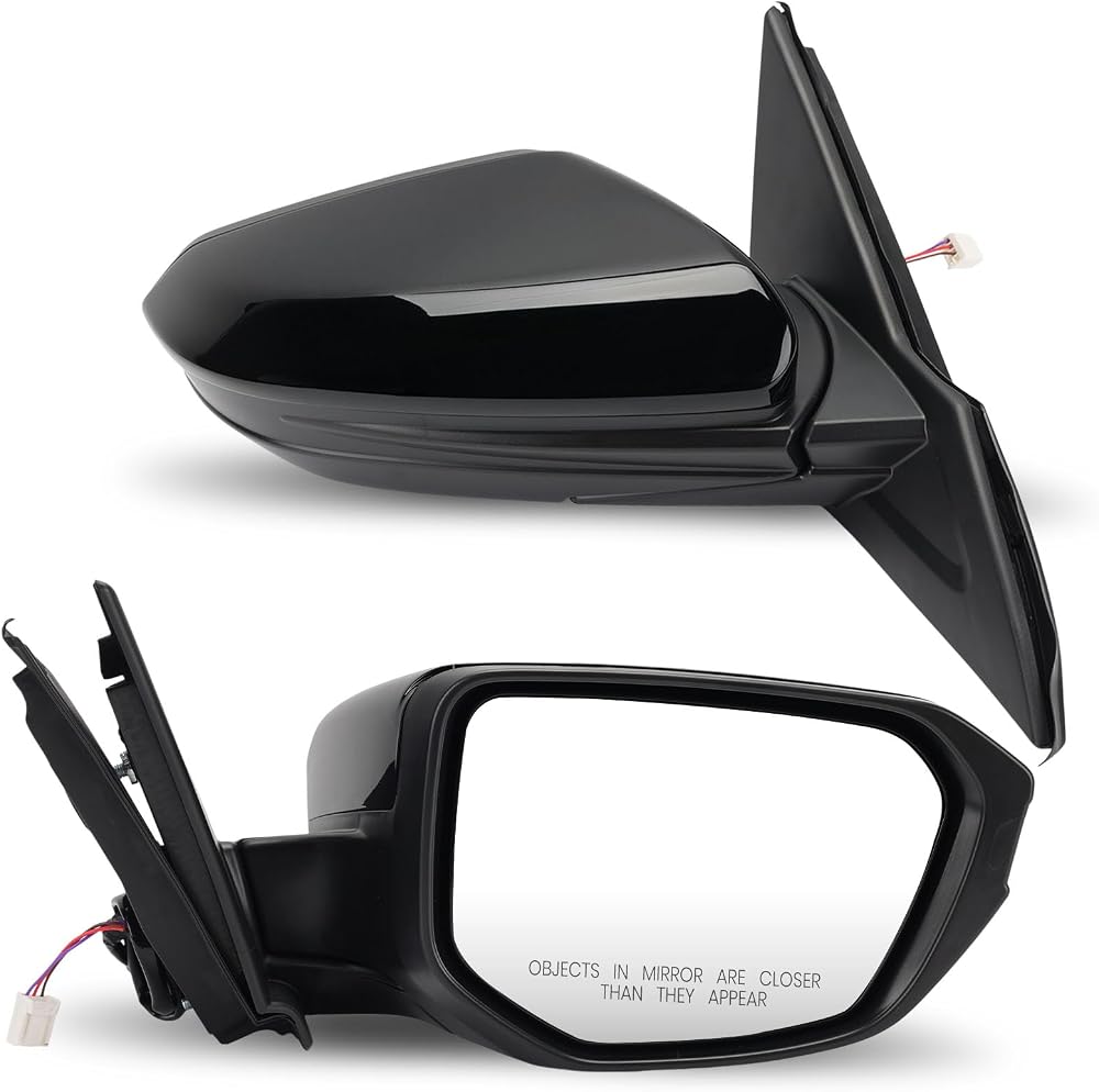 Passenger Door Mirror Fit for Honda Civic 2016-2021 3Pins Black — 사진 1