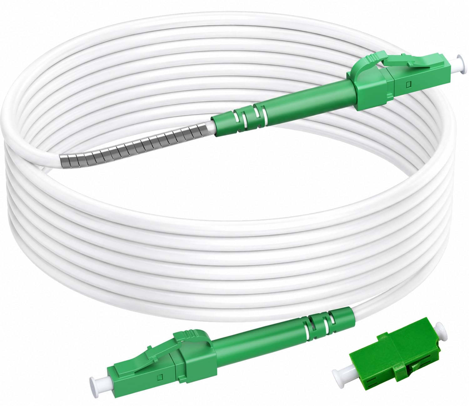 OS2 Gepanzertes LWL Kabel LC/APC auf LC/APC mit Adapter, 50m