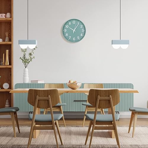 Miniatura 4 de HZDHCLH Reloj de pared de cuarzo moderno, funciona con pilas, 12 pulgadas, silencioso, sin tictac, números 3D, reloj redondo para pared, reloj de