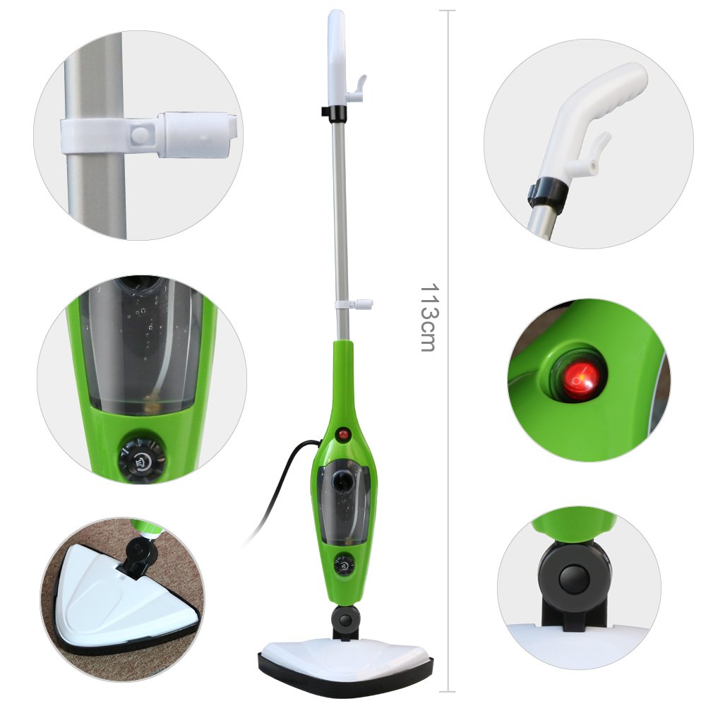 Beyondfashion 10 en 1 1500 W Limpiador de Vapor de Mano para moquetas de Piso con 5 esponjas
