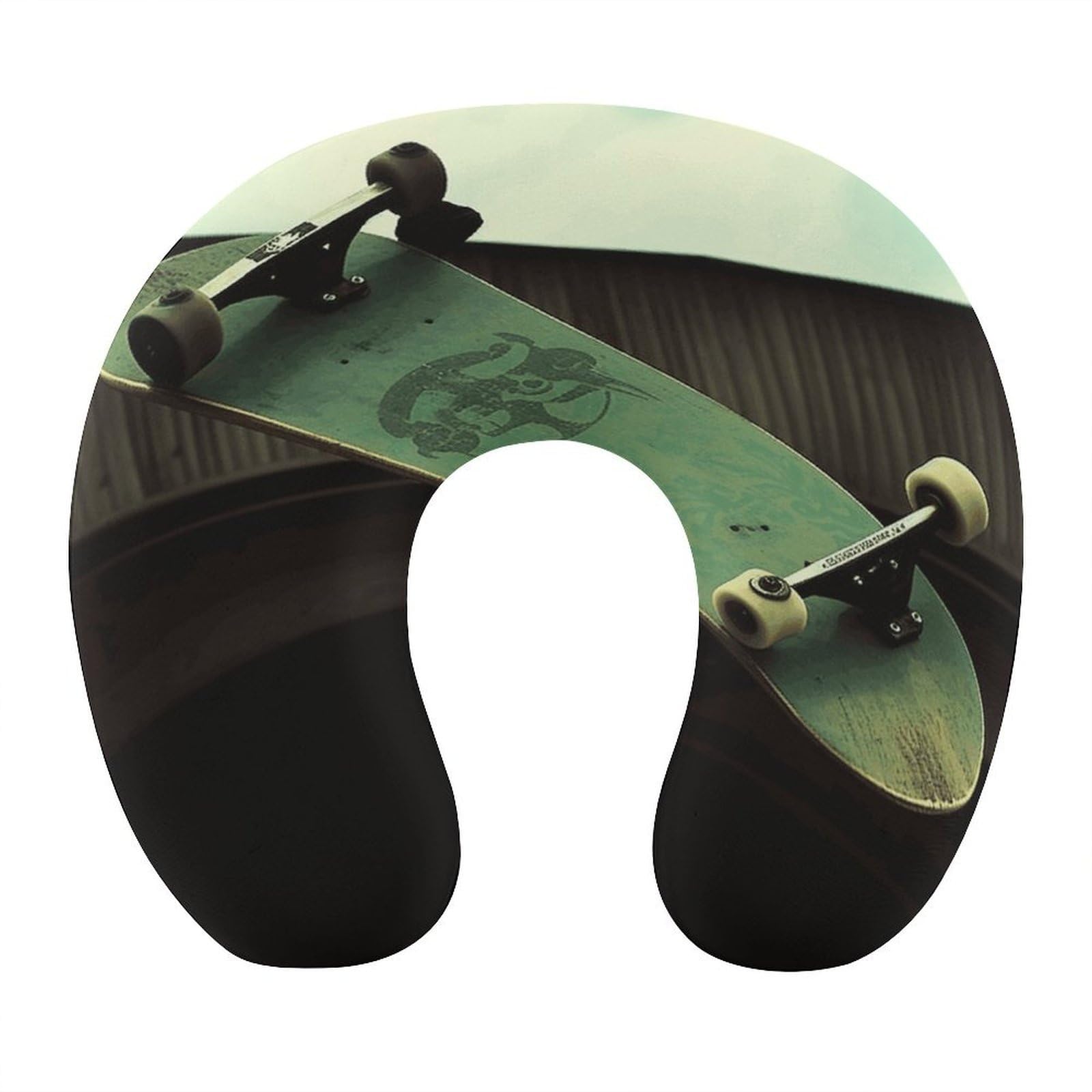 Adfgyerh Style Skateboard U-Shaped Pillow，Memory Foam Pillow Core，Cushion ，Provide Neck Support ，Travel Pillow，Suitable For Airplanes, Cars, Homes, And Offices.