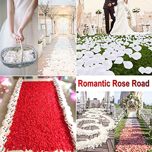 Image of 3000PCS Fake Rose Petals for Romantic Night Romantic Festive Atmosphere Creation for Marriage Proposa Wedding Valentine's Day Decoration Party Activities(Red)