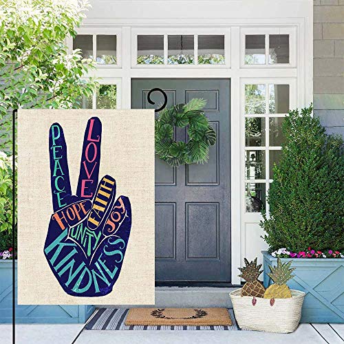 Flag Outdoor Garden,Gesmatic Garden Flag Christmas 12.5 X 18 Peace Sign Creative Perfect Greeting Card Words Peace Love For Homes, Yards And Gardens #TOP5