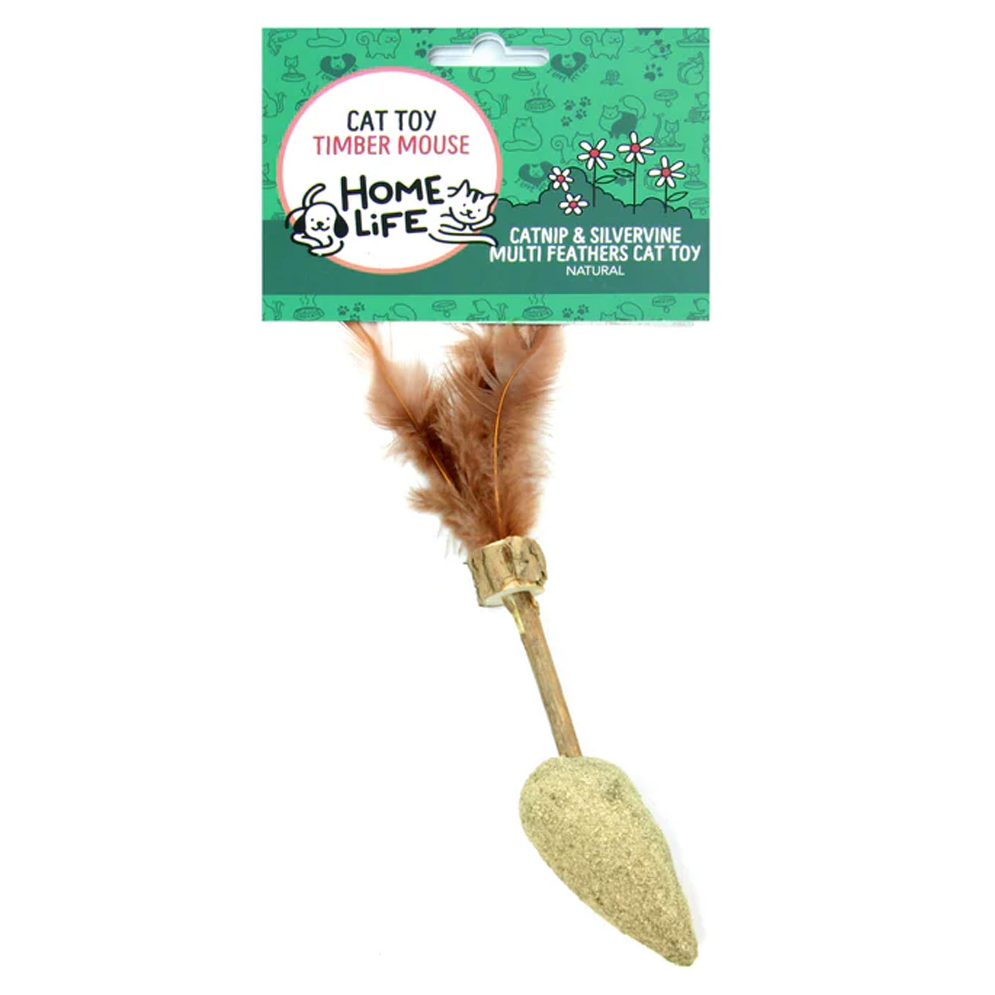HomeLife Pet Timber Mouse Catnip & Silvervine Cat Toy – 100% Natural Farm-to-Toy Catnip T…