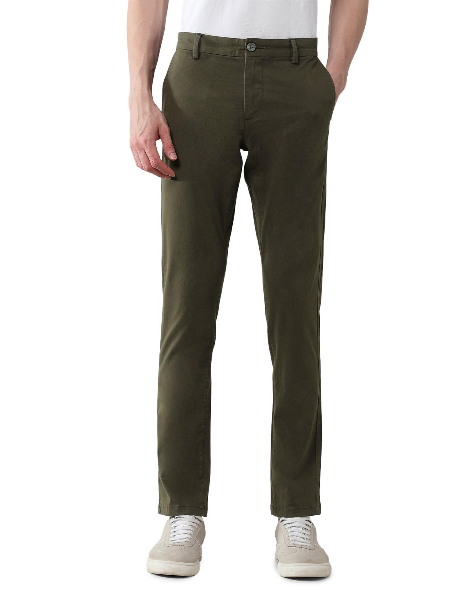 Arrow Sport Men's Slim Pants (ASAETRO2894_Olive-image-48