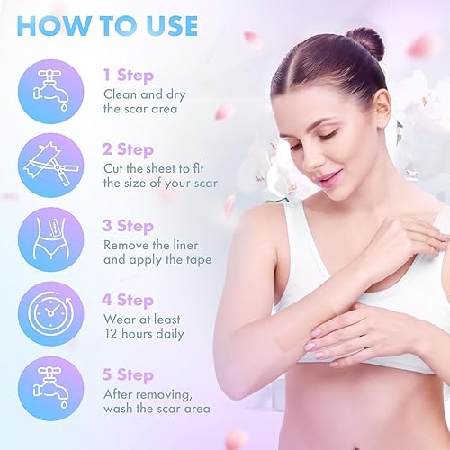 Miniatura 7 de Hojas de silicona para cicatrices, cinta de cicatriz de grado médico para cicatrices quirúrgicas, cesáreas, queloides, quemaduras y acné, tiras de