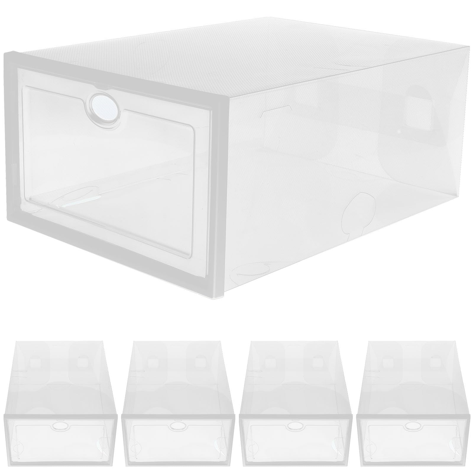 Boîtes à chaussures transparentes plastique rigide rangement placard modulable