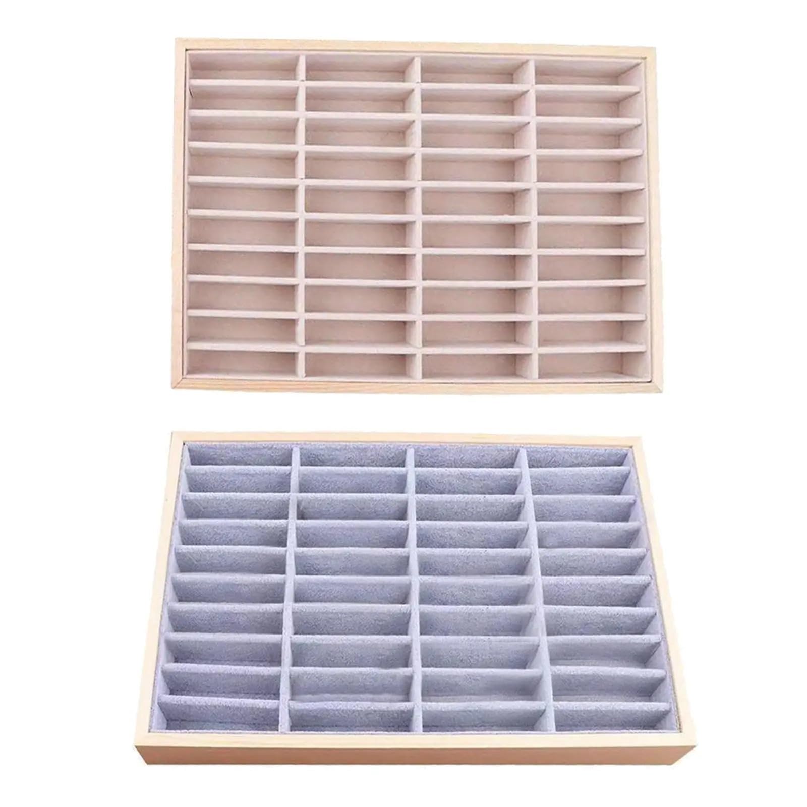 Organizador de exhibición de collares de 40 rejillas, bandeja de almacenamiento de joyas, caja for aretes Para Collares, Anillos, Brazaletes Y Pendientes(Style 1)