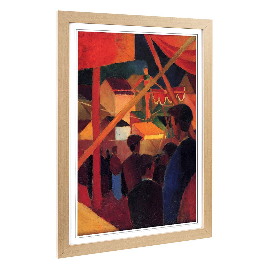 Big Box Art Framed Print of August Macke Tightrope Walker Design | Wall Art Picture | Home Decor for Kitchen, Living, Dining Room, Bedroom, Hallway, Office, Oak, A2 / 24.5x18 Inch / 62x45cm