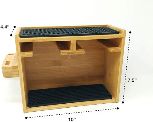 Miniatura 2 de Organizador de bambú hecho a mano compatible con la cafetera AeroPress, incluye ubicación de almacenamiento para agitador, filtros y cuchara,