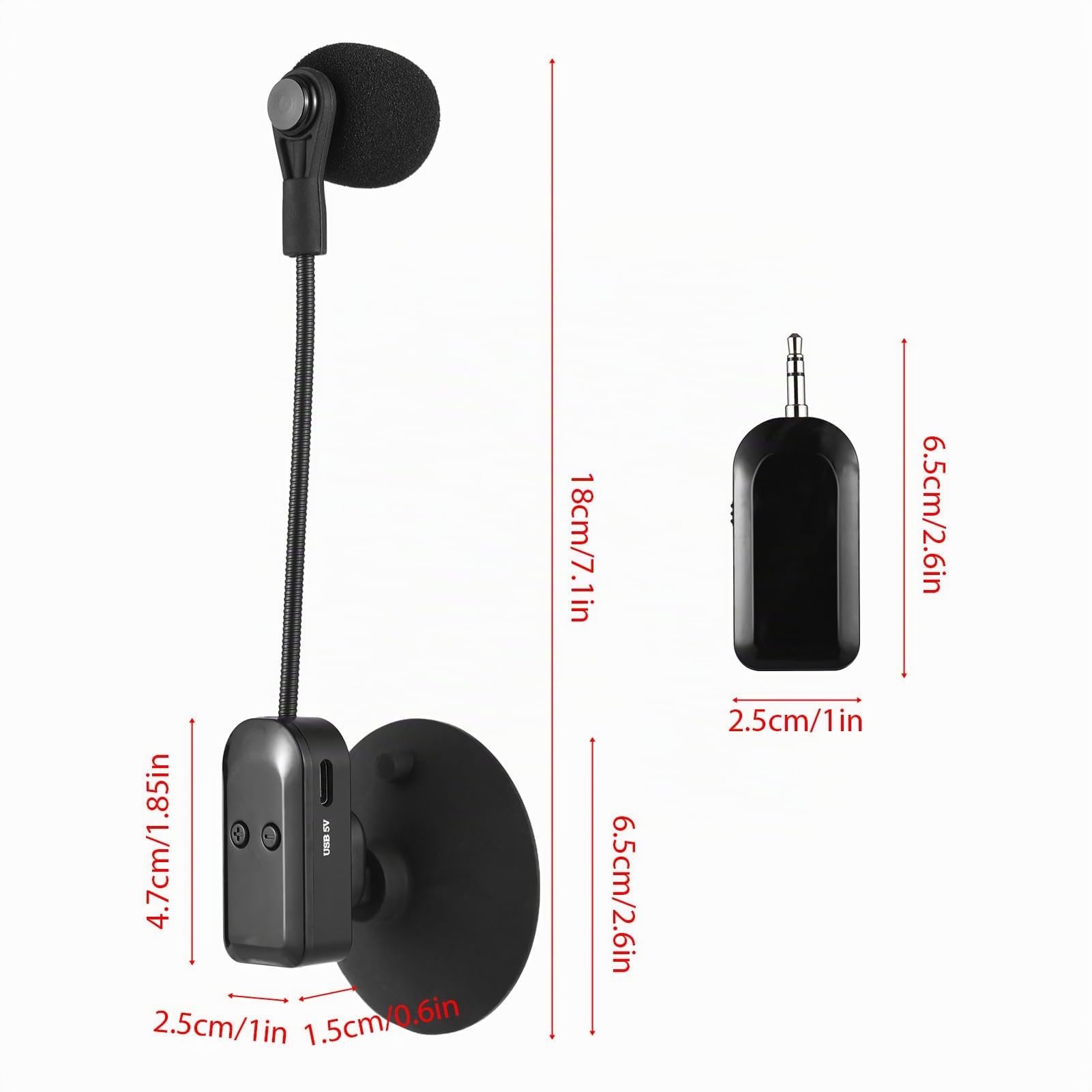 Ricevitore microfono wireless per strumenti 2.4G con ventosa staccabile per chitarra, violino, violoncello, fisarmonica, altoparlanti, amplificatore vocale, microfono per riduzione del rumore d