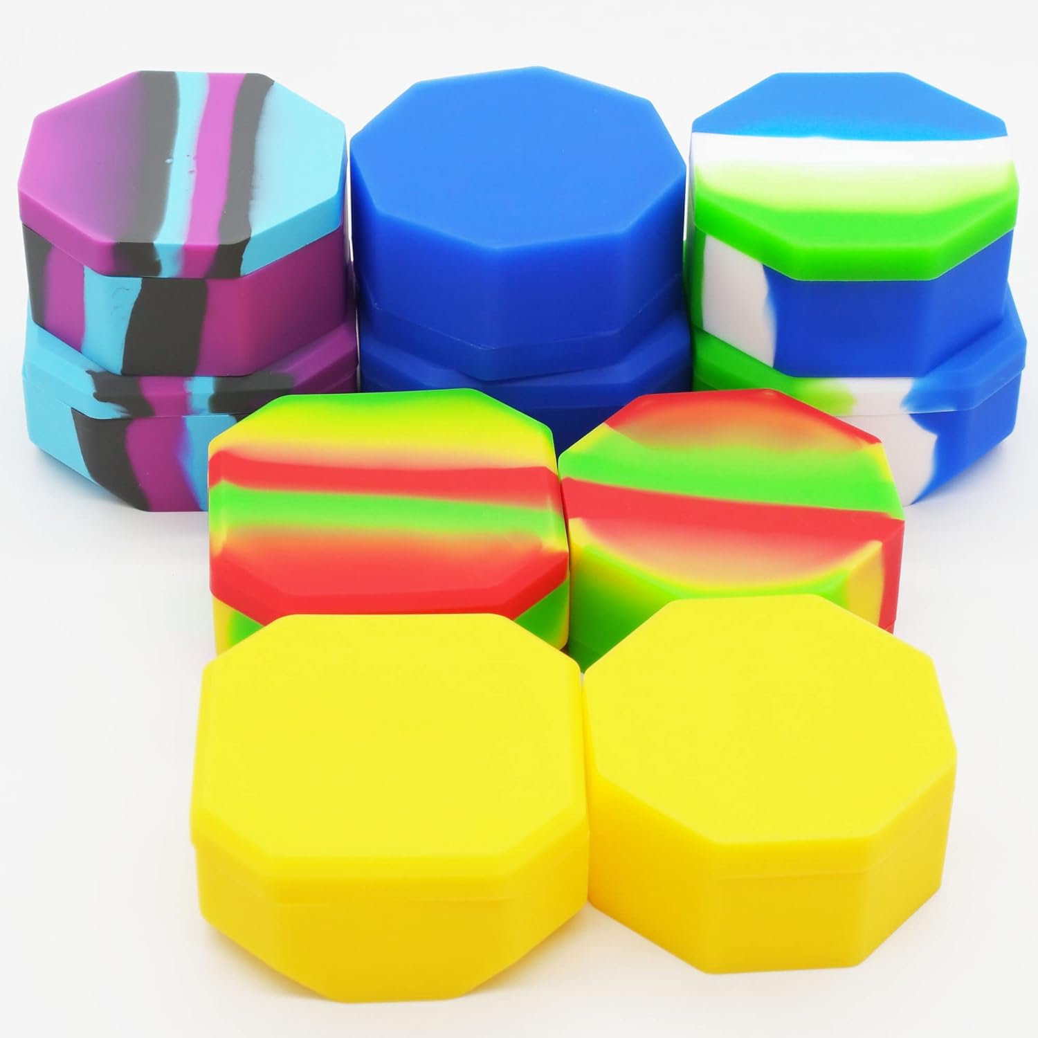 Pearwell 223ml Large Silicone Wax Concentrate Container 118ml 105ml Jars (8), Multicolor