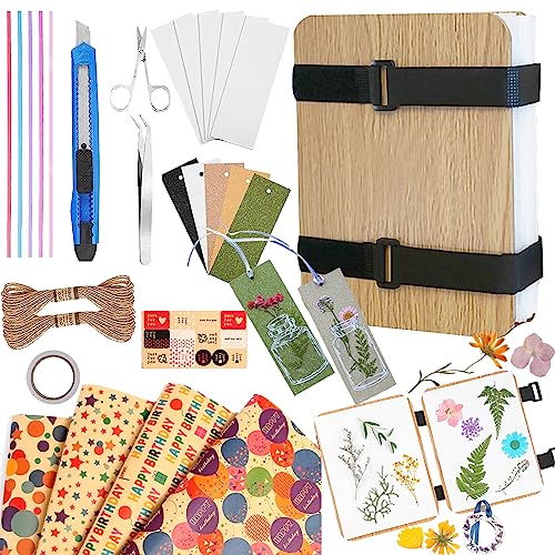 Aisny Blumenpresse, Professionelles Blumenpress Set Blumenkonservierungsset 6 Lagiges Blumenpress Set für Erwachsene Und Kinder Tolles Geschenk für Kunsthandwerksliebhaber Inklusive 4 Geschenkpapier