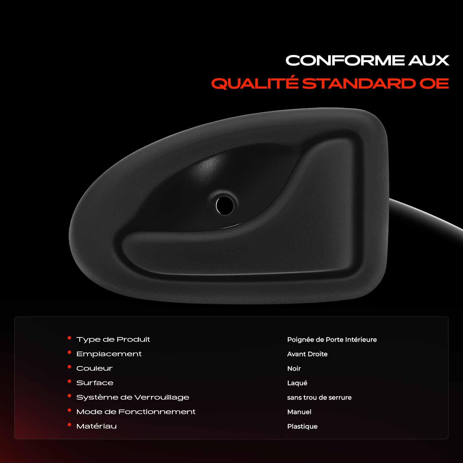 Frankberg Poignée de porte, poignée de porte extérieure 7700353283 | Compatible avec: M.e.g.a.n.e I Classic LA0/1, Logan I LS, Bus IV quotidien, Boîte Mascotte, Bus quotidien III