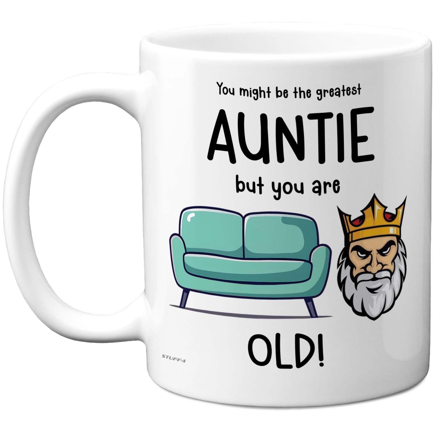 Stuff4 Men's White Funny Mug For Auntie - Sofa King - Rude Happy Birthday Gifts For Aunt Aunty From Nephew Niece, Novelty Gift Presents, 11Oz Ceramic Dishwasher Safe Premium Mugs