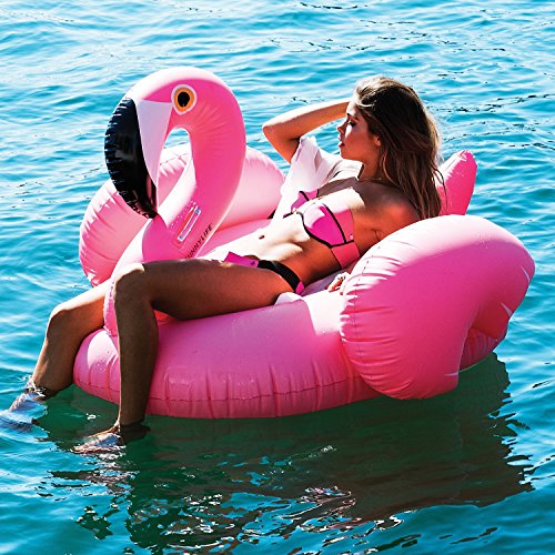 Pacago® Giant Inflatable Flamingo Pool Float, Outdoor Swimming Pool Floatie Float Lounge Toy Bed with Rapid Valves for Adults & Kids (Flamingo, Double)