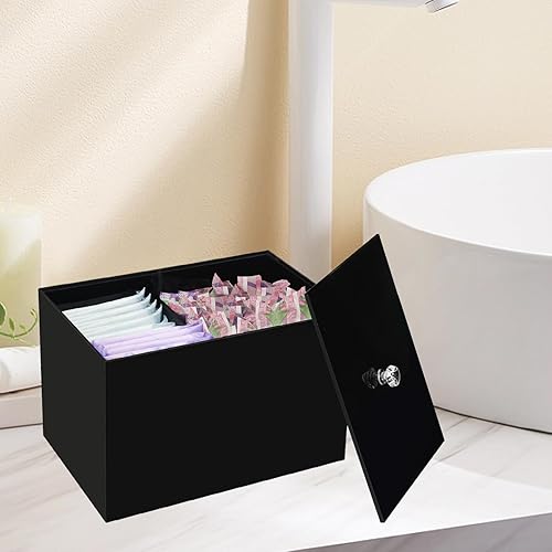 Miniatura 7 de Soporte para tampones para baño, almacenamiento de tampones de la semana del tiburón, organizador de baño acrílico con tapa, caja organizadora de