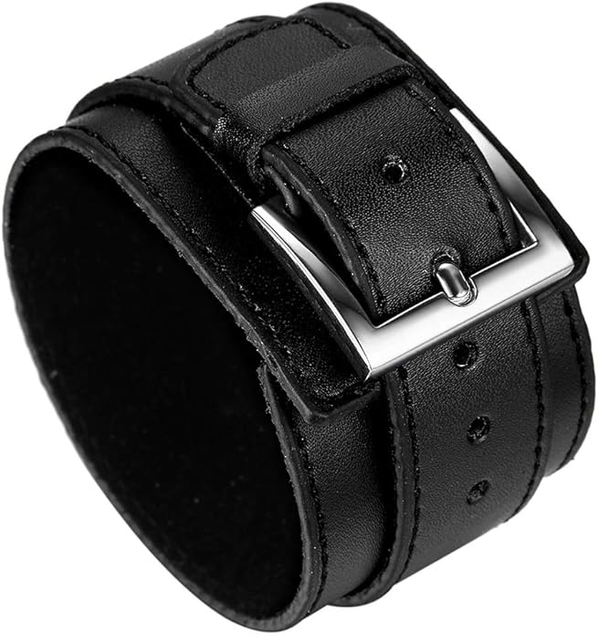 MANA /Wrap Bangle レザーバングル クロコ型押し ブラック 61VLOp55peL._AC_SY695_.jpg