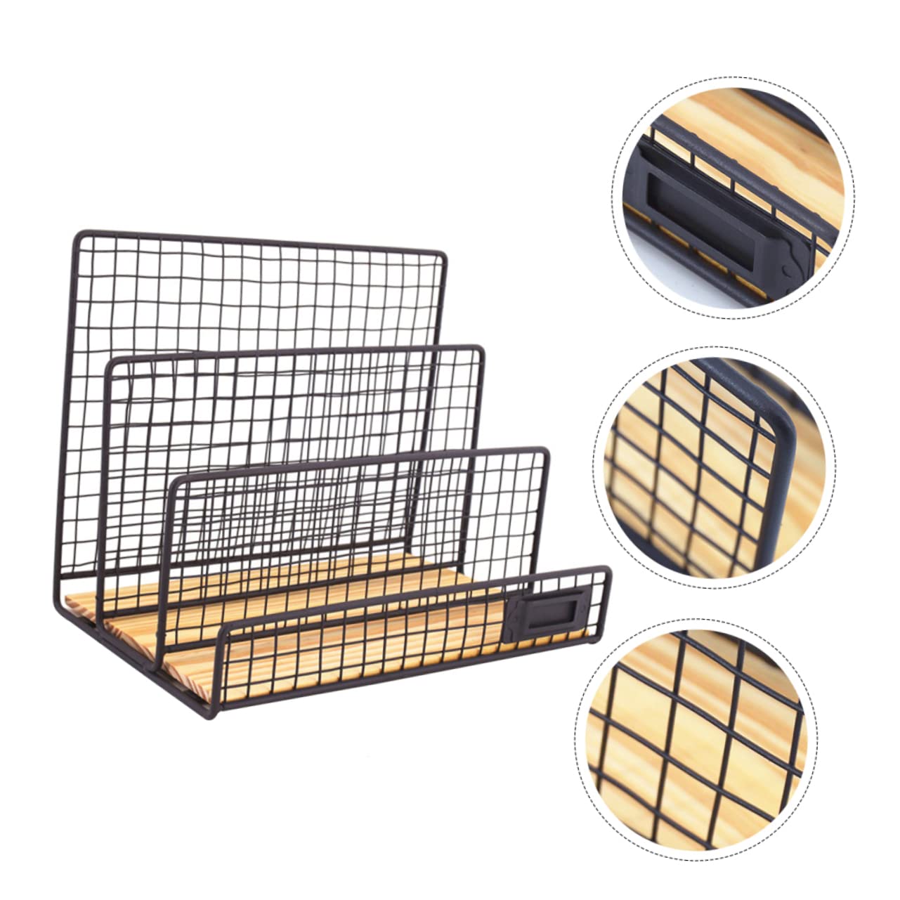 OHPHCALL 3-grid Desktop File Holder Office Document Organizer Shelves Smooth Welding Simple and Generous