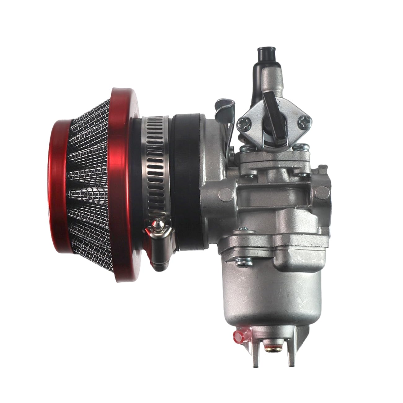 Filtro dell'aria Stack Carburatore per 2 tempi da 47 cc e 49 cc, per mini ATV, quad, moto da cross, tasca per bici da cross (rosso)