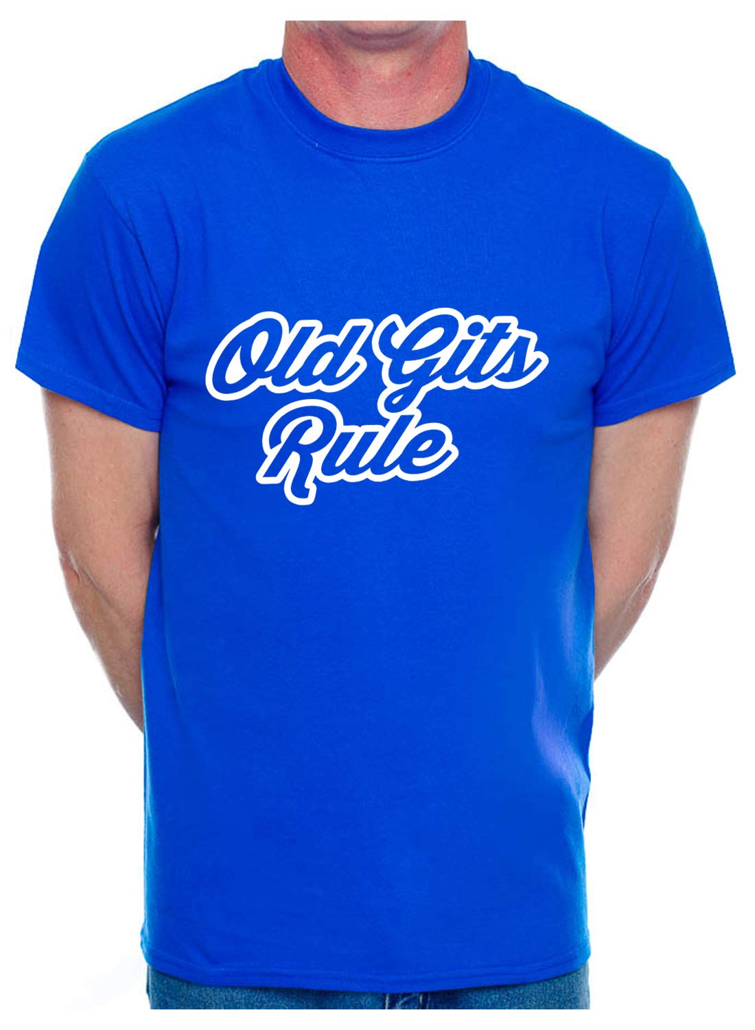 Print4u Men's Blue T-Shirt Old Gits Rock Medium