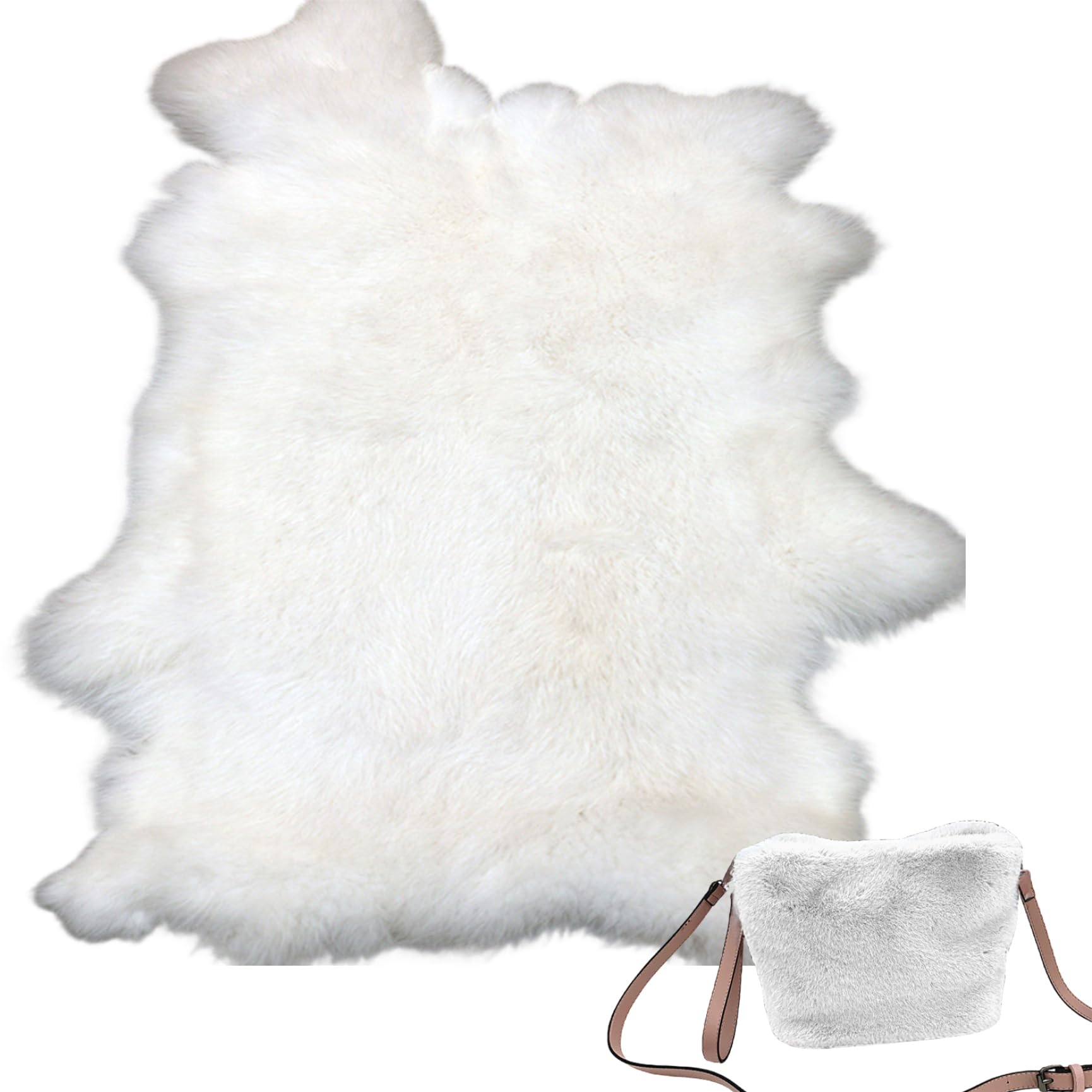 Cakeeyum White Rabbit Pelt 18X11in Animal Skin Rug With Sewing Quality Leather Rabbit Hide For Craft Parkas Hats Mittens Clothing Furs, Craft Furs, Faux Animal Skin Rug, Faux For Crafts, W