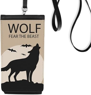 Wolf Ghost Fear Halloween Pumpkin Phone Wallet Purse Hanging Mobile Pouch Black Pocket