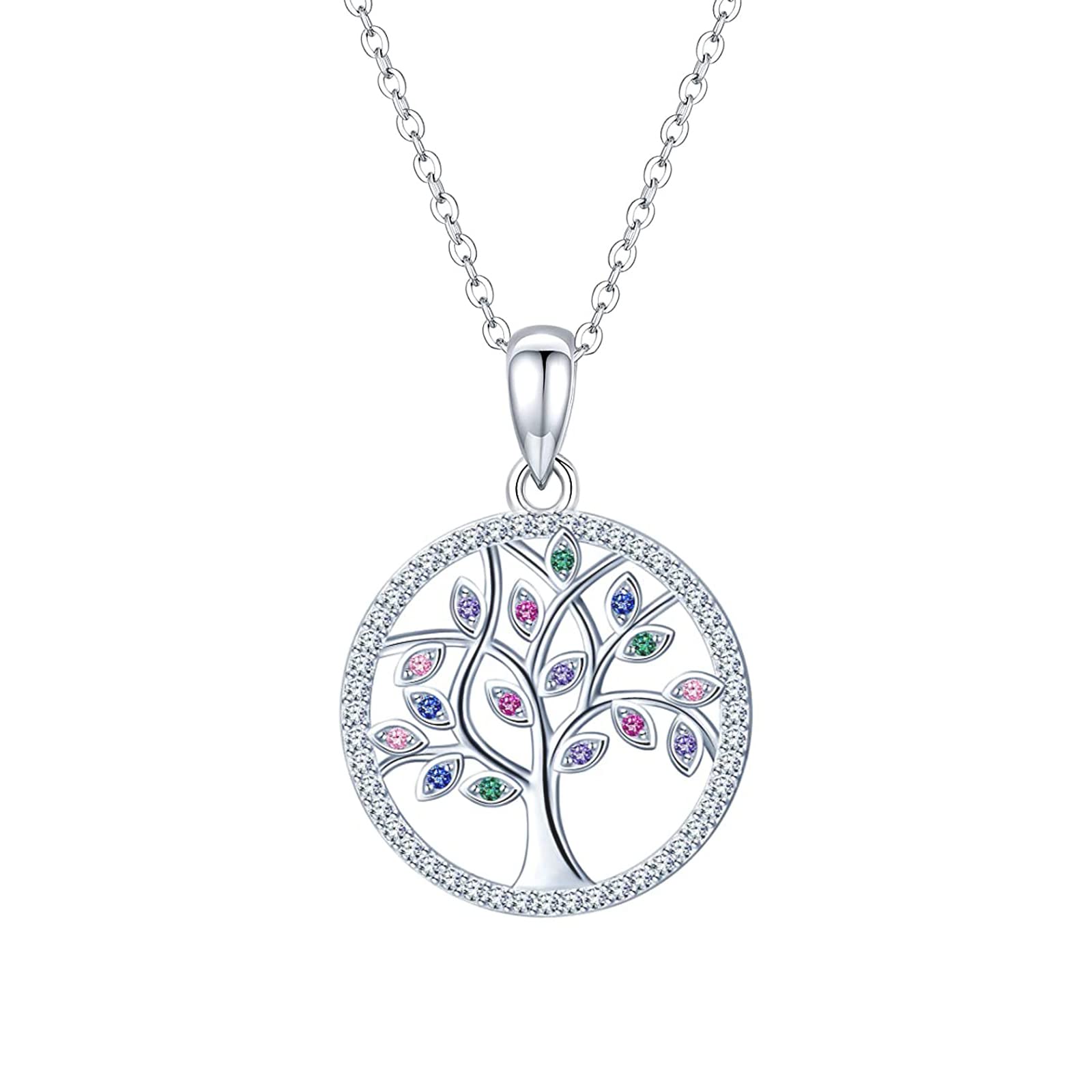 FengguockÁrbol de la Vida Collar, Collares Mujer Plata Árbol de la Vida, Colgantes Arbol de la Vida, Collar Arbol de la Vida, 925 Colgante Árbol de la Vida, Regalos para Mujer Madre Mamá Abuela Dia de la Madre