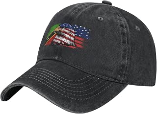 Eagle America Flag Saint Kitts and Nevis Flag Baseball Cap Men Women Golf Dad Hat Adjustable Washed Distressed Denim Hats Funny Vintage Cowboy Caps Black