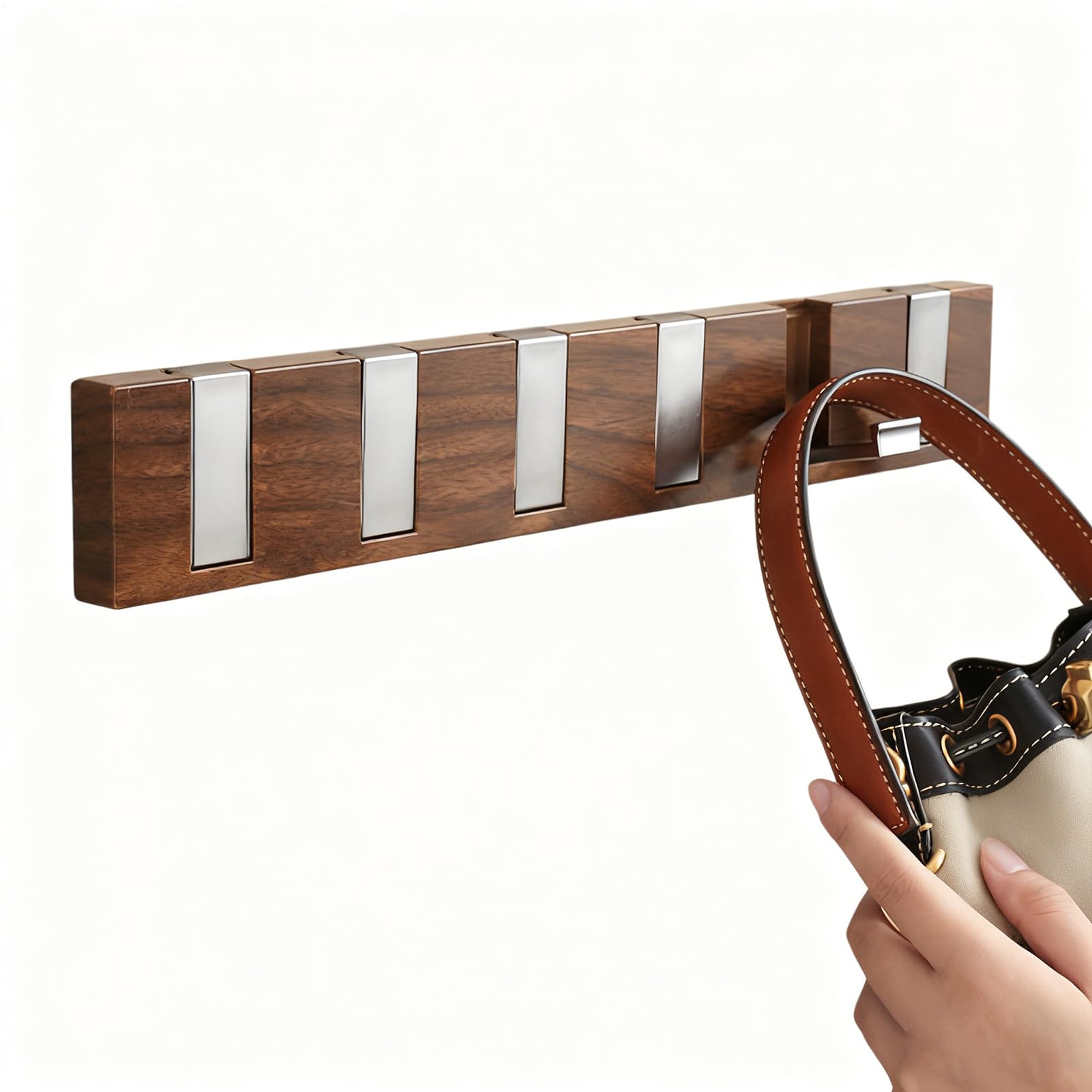 Soporte para llaves de pared estilo madera ganchos piano para cocina y baño